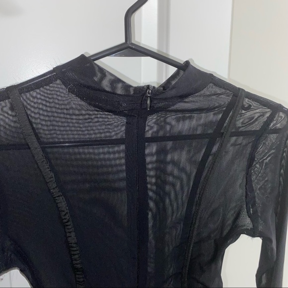 Black See-Through Long-Sleeve Body Suit - Picture 9 of 12